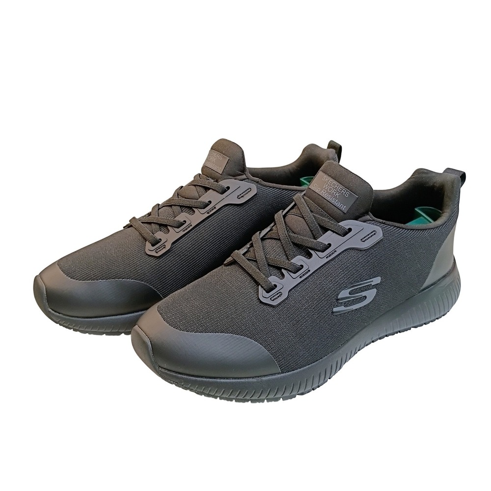 Skechers Work Cessnock Mens 9.5 Slip Resistant Black Shoes 77222 EH Safe Sneaker